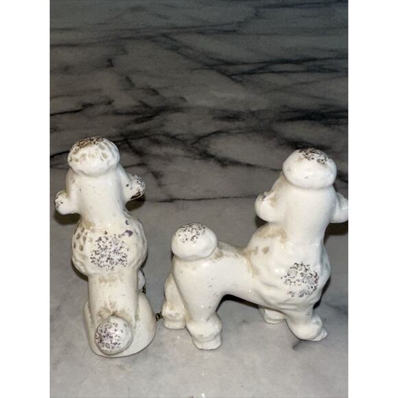 Vintage Arnart Creations Japan Poodle Dog Ceramic Figurines 1950s 2 Puppies Set - Picture 3 of 5